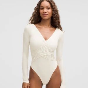 Wundermost Ultra-Soft Nulu Wrap-Front Long-Sleeve Bodysuit SOLD OUT!